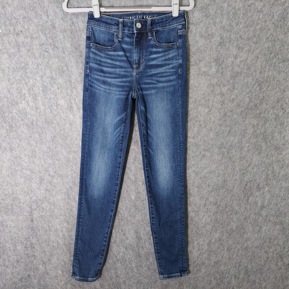 American Eagle Women Jeans 00 Short Minimalist Next Level Stretch Skinny Hi Rise
